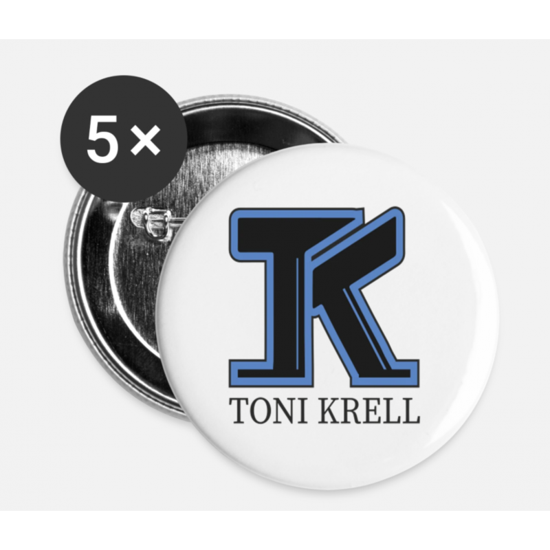 Toni Krell Buttons groß 56 mm (5er Pack)